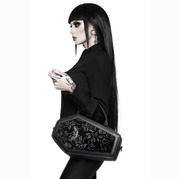Killstar Vampire's Kiss BLACK Coffin Handbag nwt - Picture 2 of 15